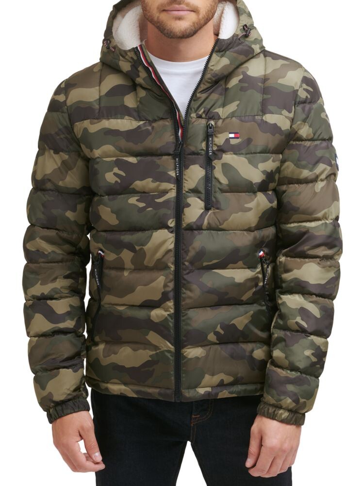 

Пуховик с капюшоном из искусственного меха Tommy Hilfiger, камуфляж