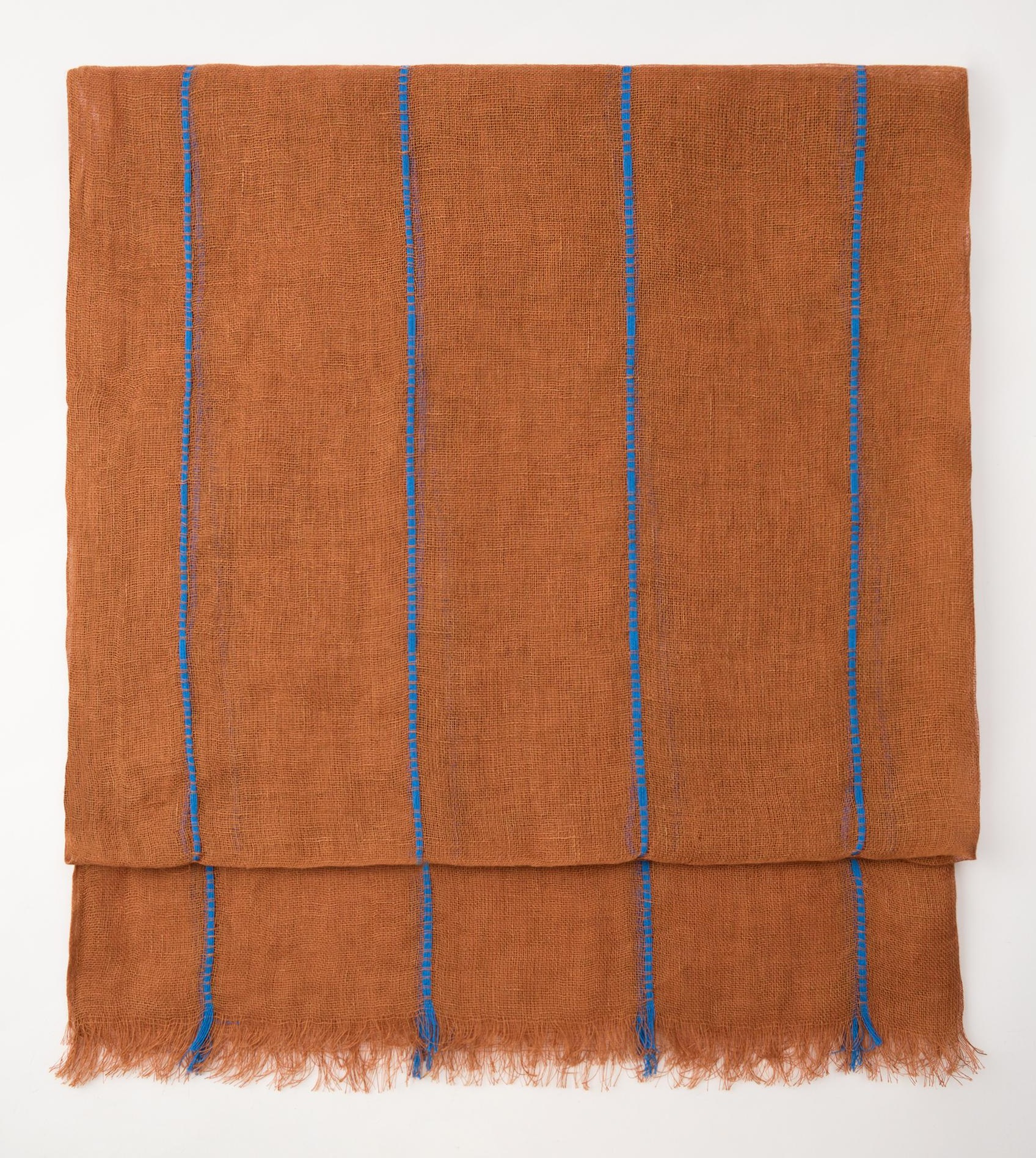 Шарф Zara Striped 100% Linen, коричневый шарф в клетку zara коричневый