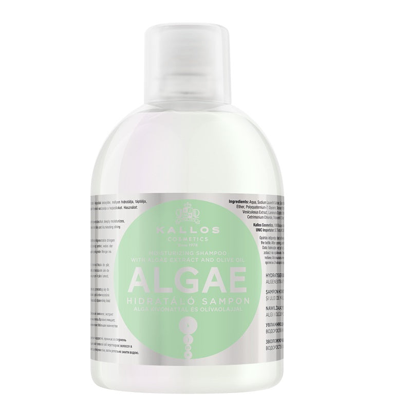 Kallos KJMN Algae Moisturizing Shampoo увлажняющий шампунь для волос с экстрактом водорослей и оливковым маслом 1000мл
