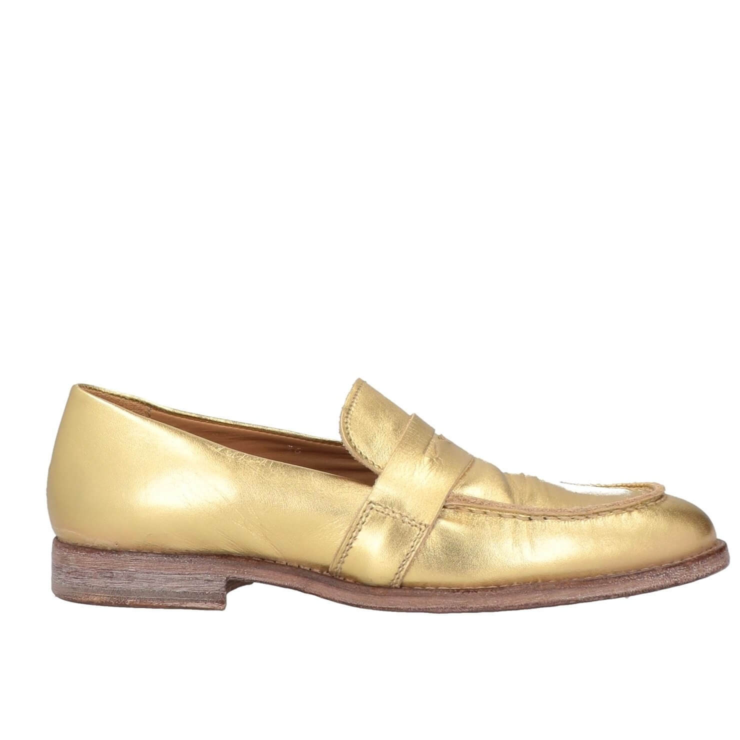 Туфли-лоферы Moma, золотистый балетки женские с вырезами лоферы туфли мэри джейн мокасины из натуральной кожи на плоской подошве с v образным вырезом винтажные туфли