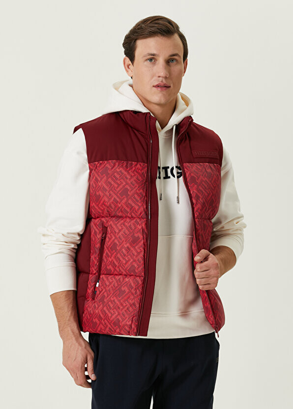 

Красный пуховый жилет с логотипом new york Tommy Hilfiger