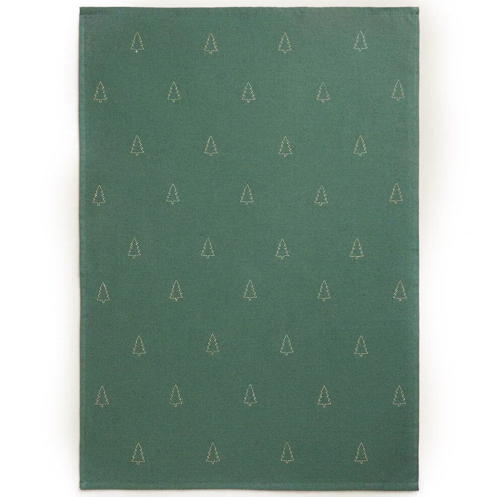 

Полотенце Zara Home Embroidered Christmas Tree Cotton Tea, зеленый
