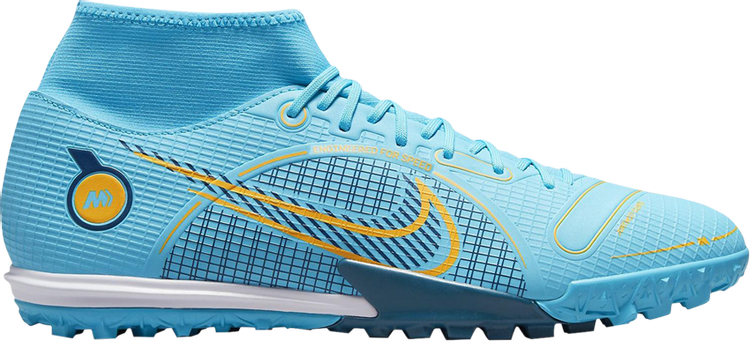 Кроссовки Nike Mercurial Superfly 8 Academy TF 'Chlorine Blue', синий - фото