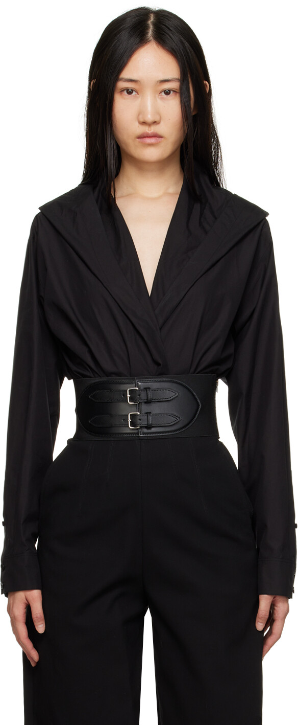 

Черное боди с капюшоном ALAÏA