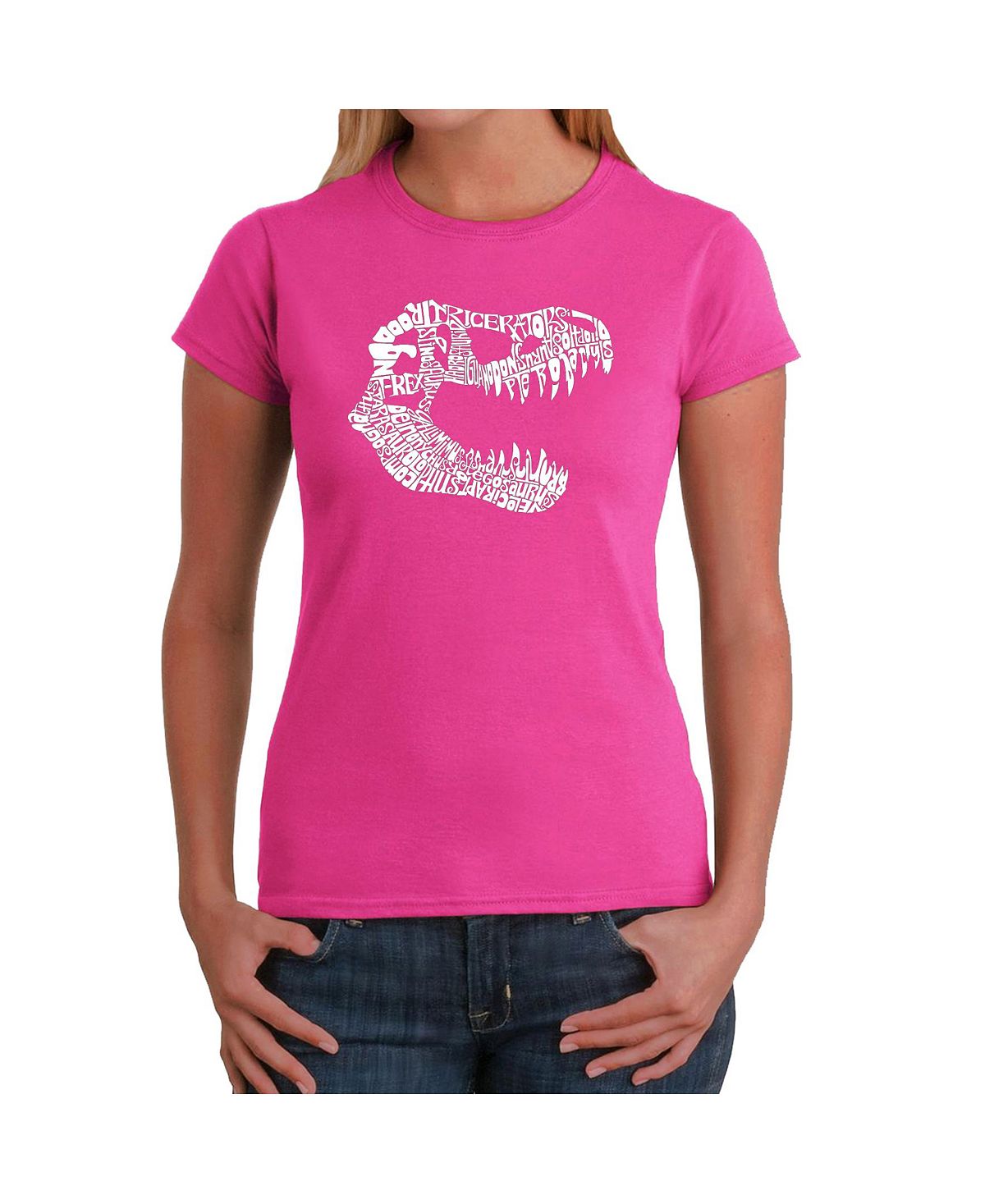 Женская футболка word art - t-rex LA Pop Art, розовый