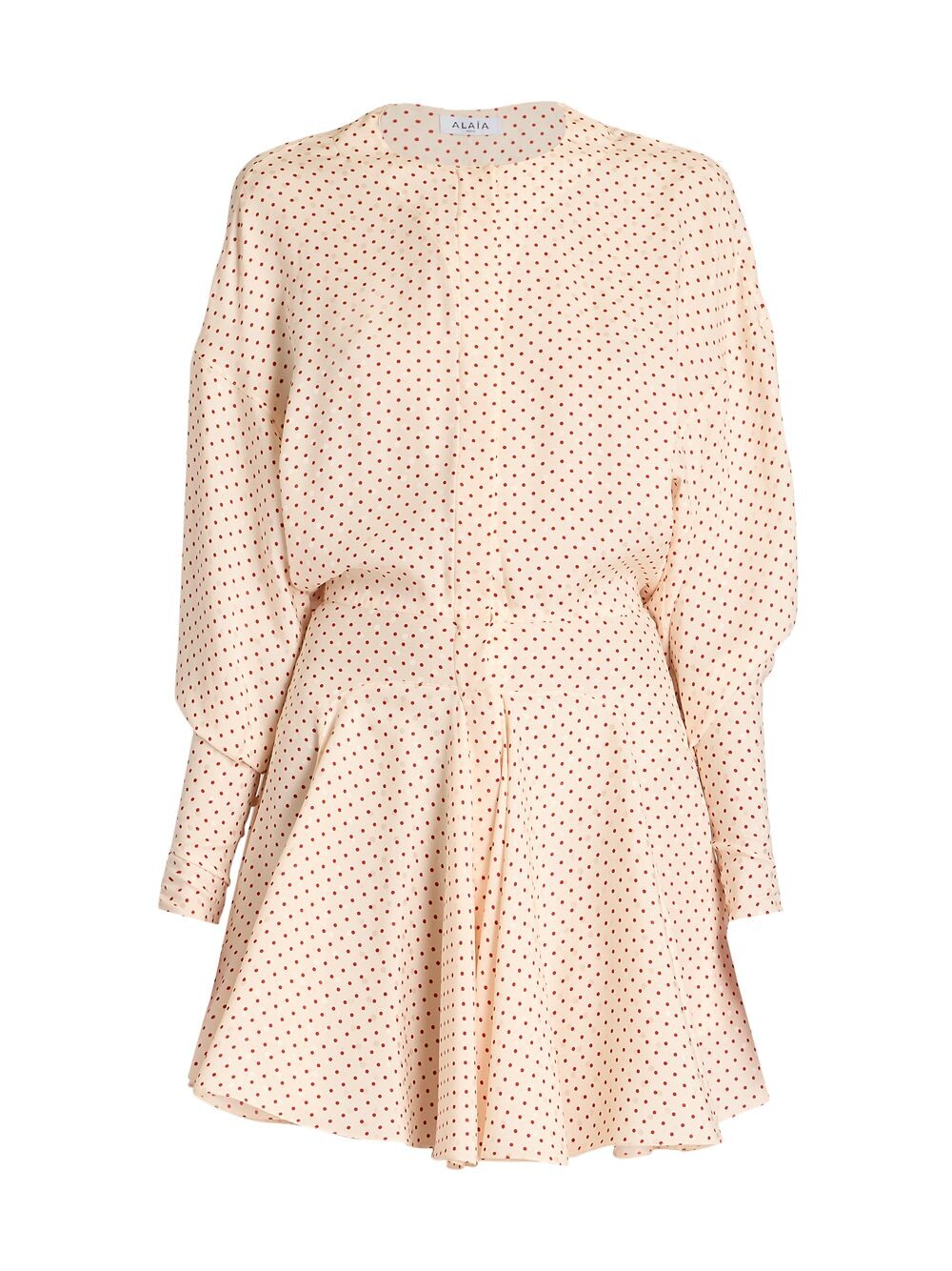 

Шелковое платье с фигурной юбкой Microdot Alaïa, роза