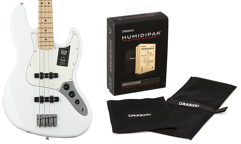 

Fender Player Jazz Bass - Polar White с кленовой накладкой на гриф в комплекте с D'Addario Humidipak Support Автоматическая система контроля влажности Fender + D'Addario 0149902515=1 PW-HPK-01=1