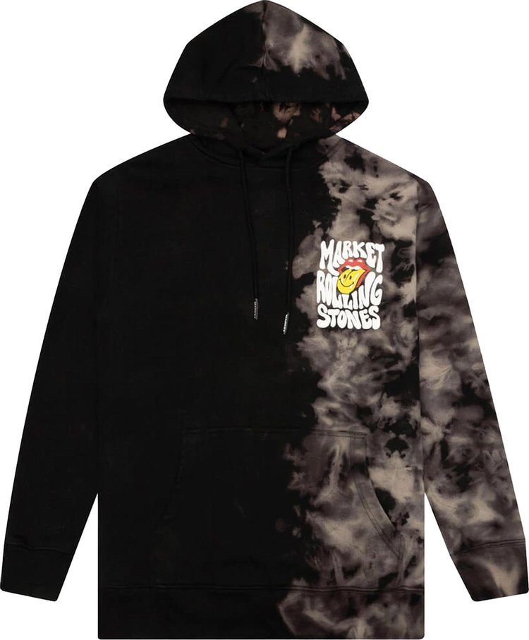 Худи Market x Rolling Stones Smiley Tie-Dye Hoodie 'Black Tie-Dye', черный - фото