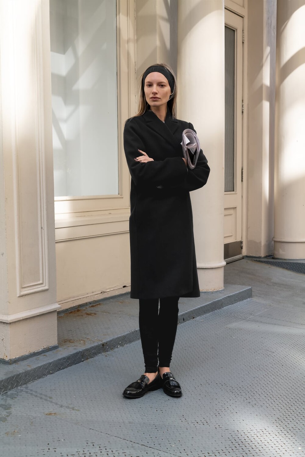 

Пальто из фетра ZARA, черный