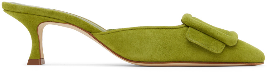 

Зеленые туфли без задника Maysale 50 Manolo Blahnik