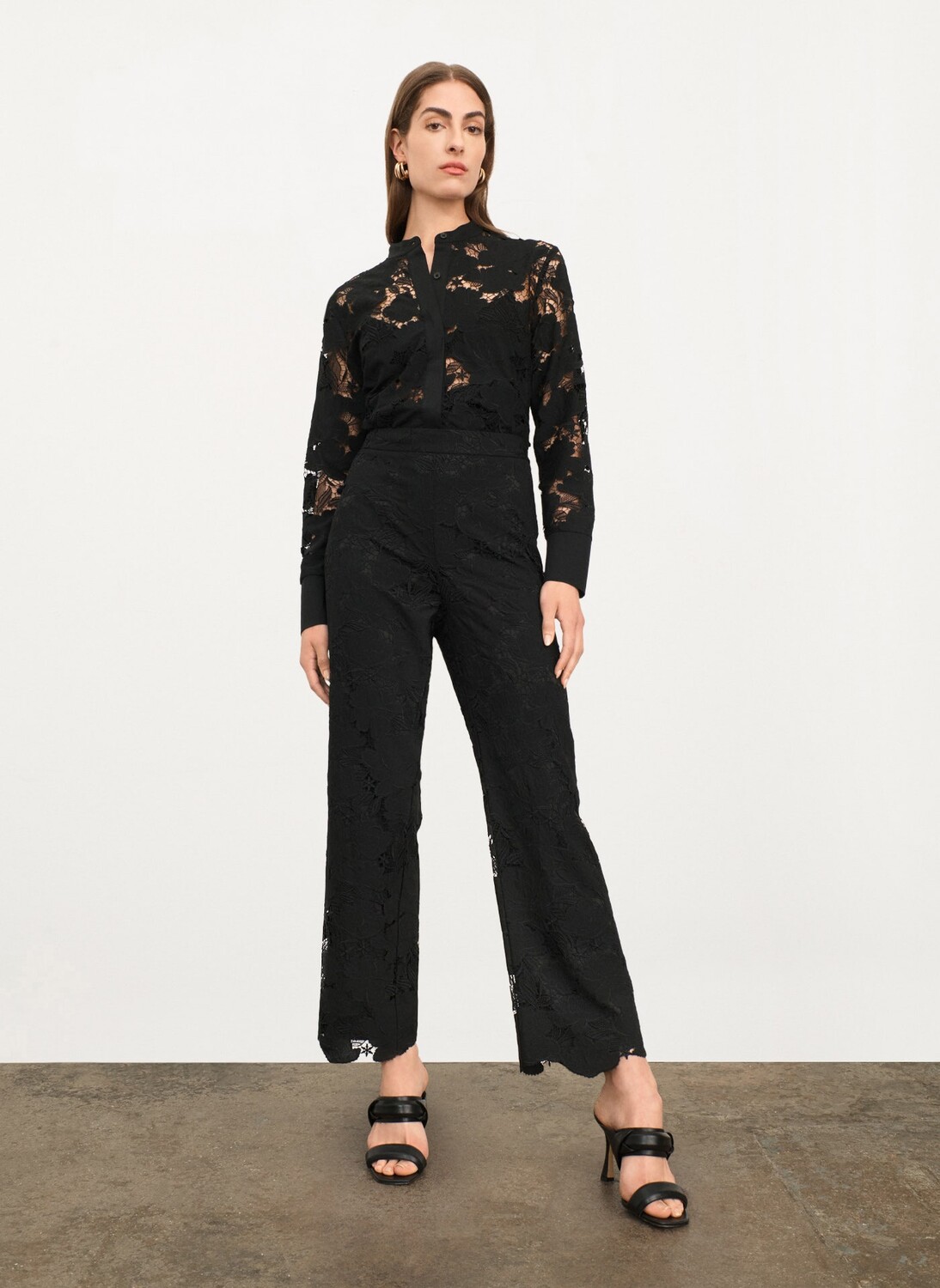 

Брюки с кружевом Donna Karan, Черный