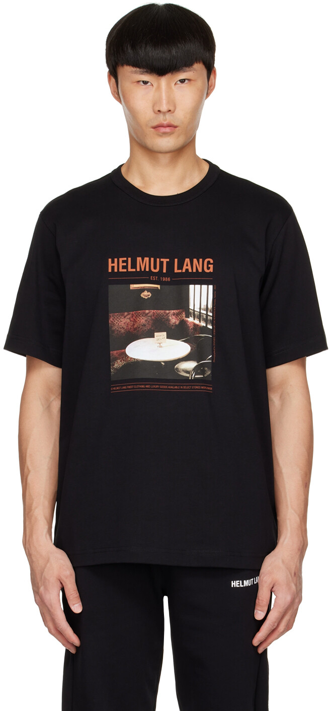 

Черная хлопковая футболка Helmut Lang