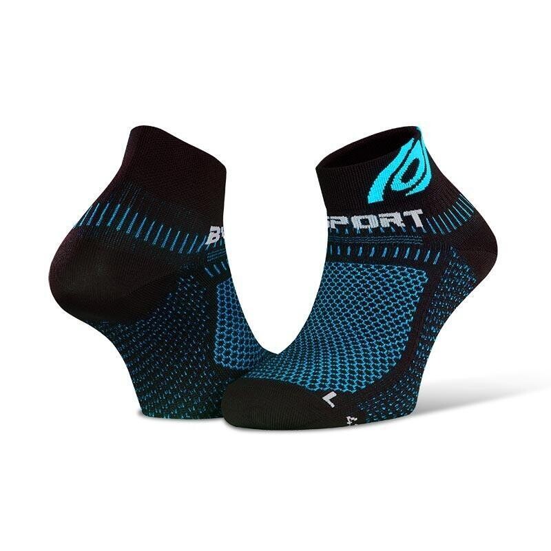 

Носки BV Sport Бегущие огни 3d, черный/светло-голубой/синий
