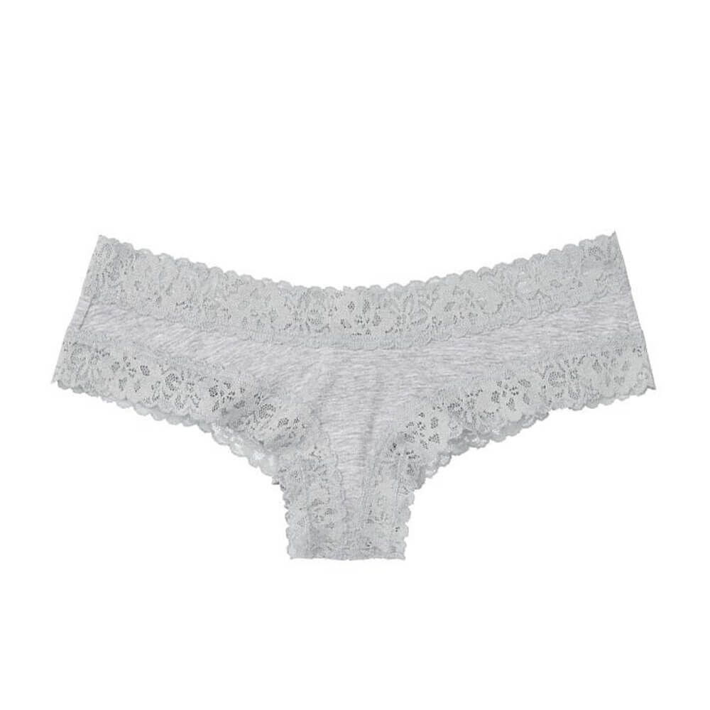 

Трусы Victoria`s Secret Lace Waist Cotton Cheeky, серый