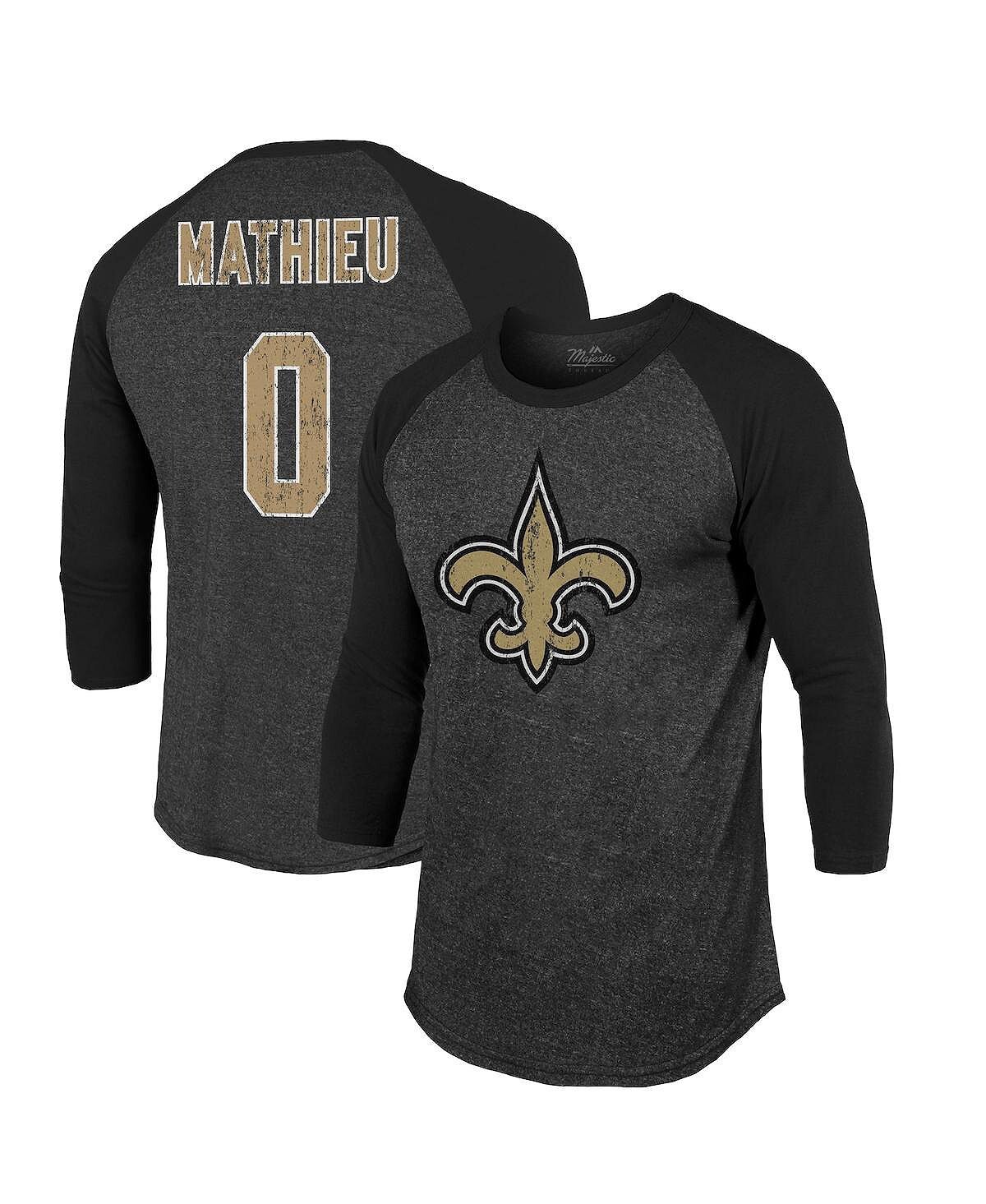 

Мужские нитки tyrann mathieu black new orleans saints цвет команды имя и номер игрока футболка с рукавами 3/4 и реглан Majestic, черный