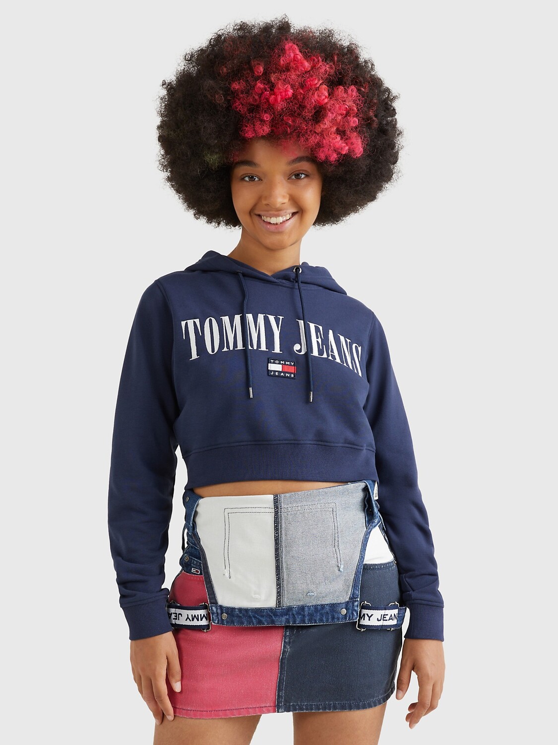 

Укороченная худи с логотипом retro Tommy Hilfiger, сумеречный флот