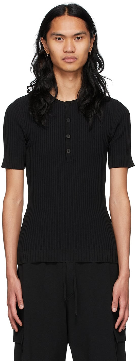 

SSENSE Exclusive Black Viscose Henley ANDREĀDAMO, Черный, SSENSE Exclusive Black Viscose Henley ANDREĀDAMO