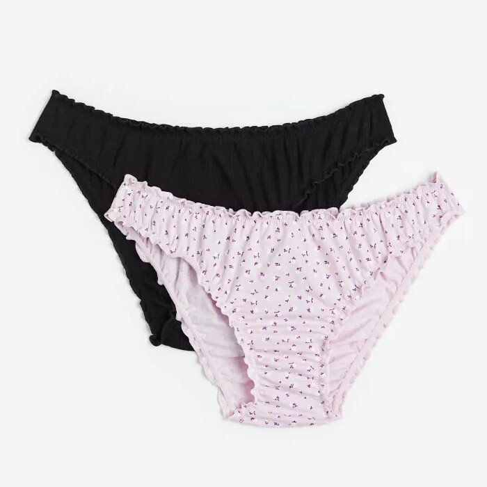 

Комплект трусов H&M Jersey, 2 предмета, светло-розовый/цветочный принт