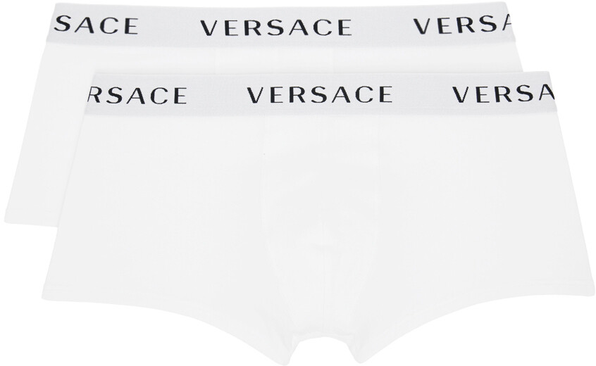 

Набор из двух белых боксеров с логотипом Versace Underwear