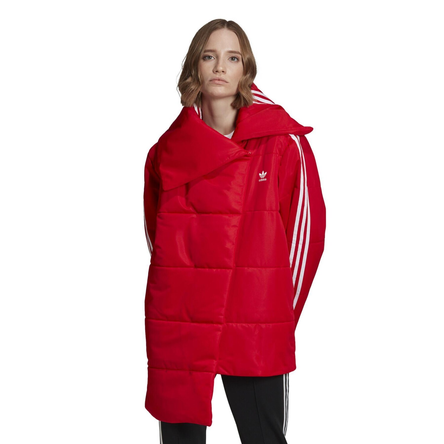 

Куртка adidas Puffer Track, красный/белый