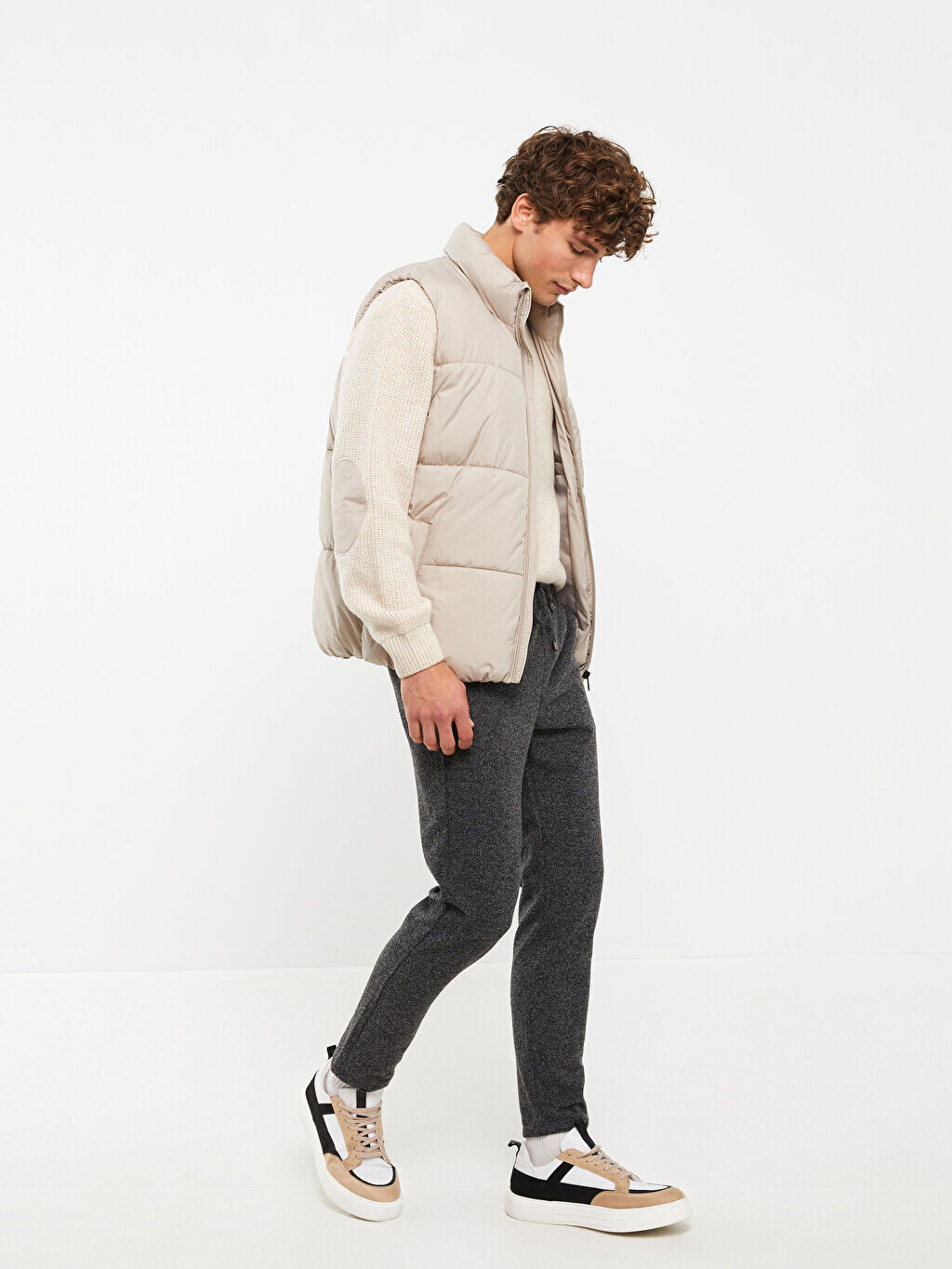 

Текстурированные мужские брюки Slim Fit LCW Casual, Серый