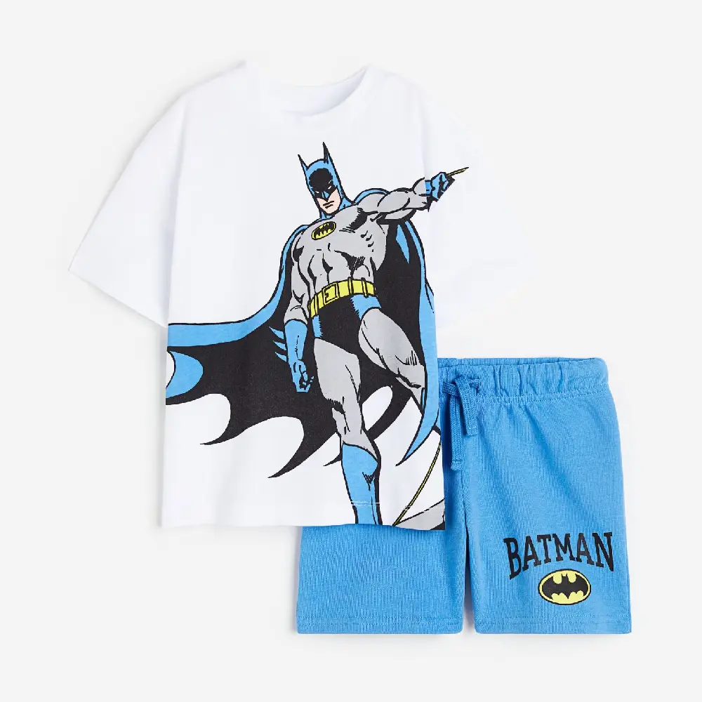 

Комплект, футболка + шорты H&M Kids Printed Batman, белый
