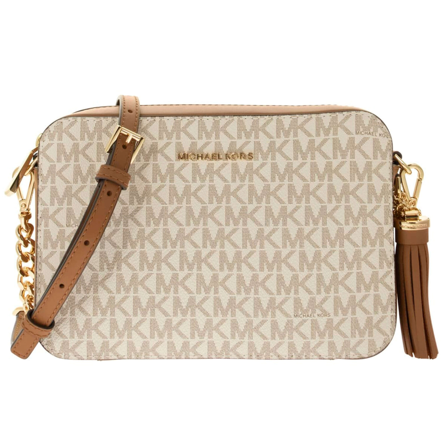 

Сумка кросс-боди Michael Kors Ginny Medium Logo, бежевый/коричневый