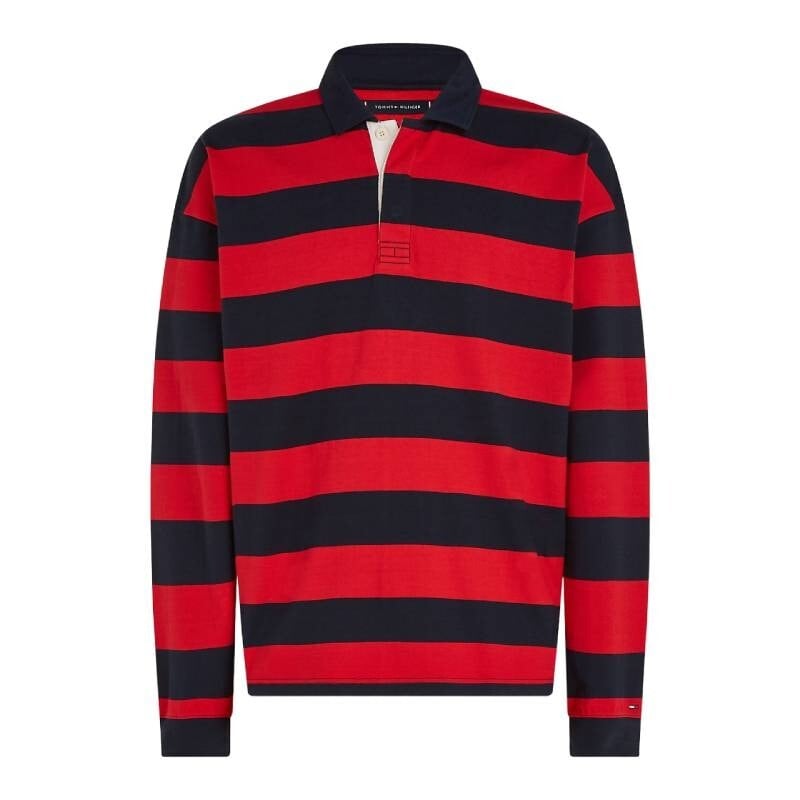 

Толстовка Tommy Hilfiger Stripe Rugby, красный/темно-синий