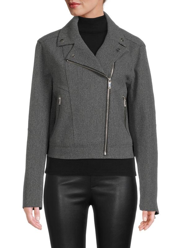 

Укороченная байкерская куртка DKNY, темно-серый