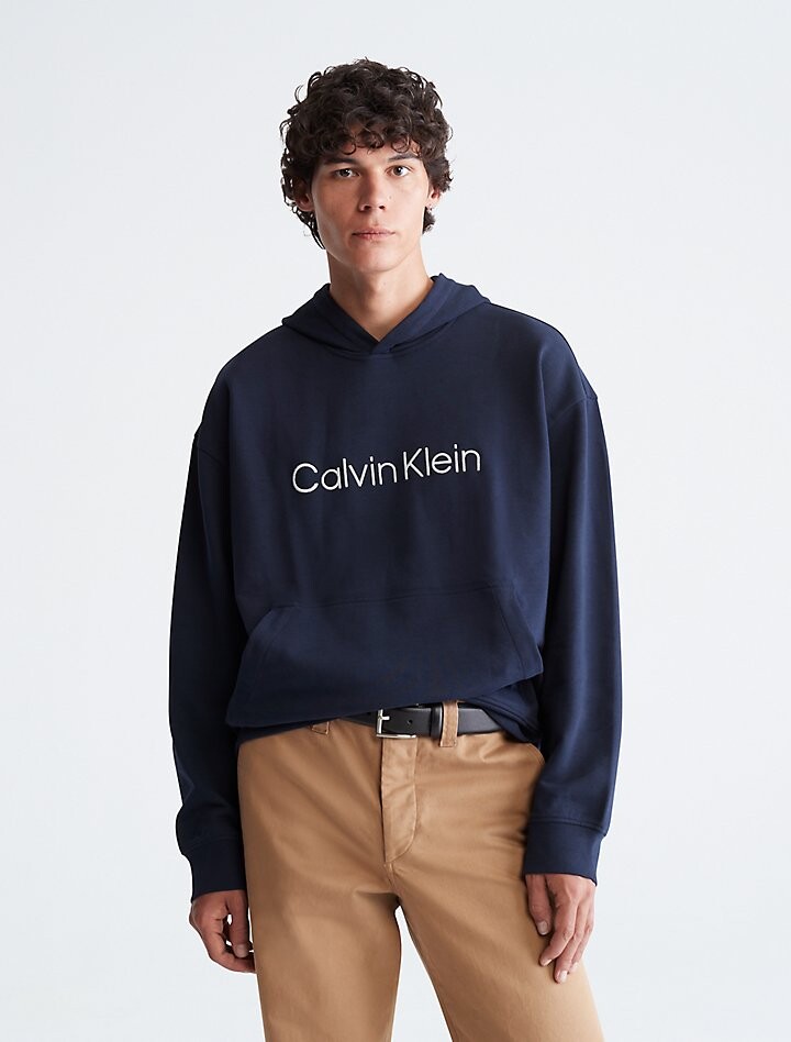 

Толстовка с логотипом Standard Fit свободного кроя Calvin Klein, сапфировый, Черный