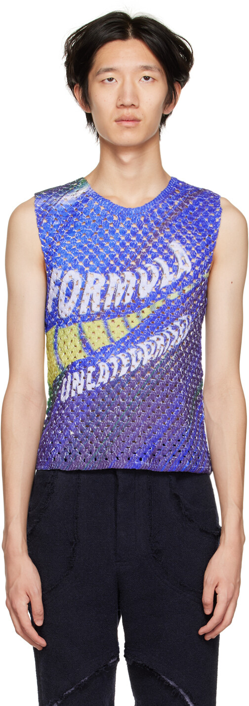 

SSENSE Эксклюзивная синяя майка Pres PONDER.ER