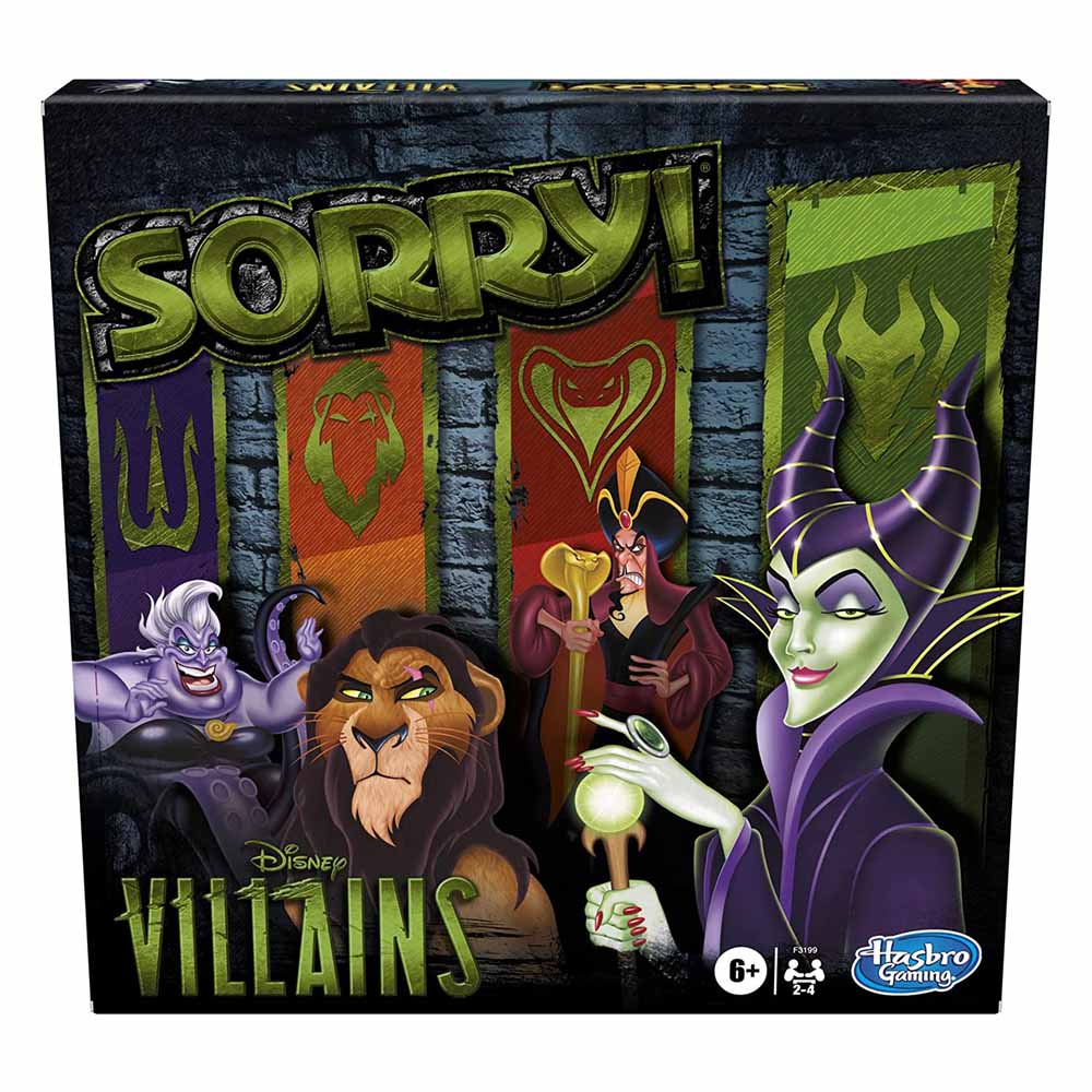 Настольная игра Hasbro Gaming: Sorry! Disney Villains Edition Kids игра конструктор какой цвет с игровым полем 12 деталей