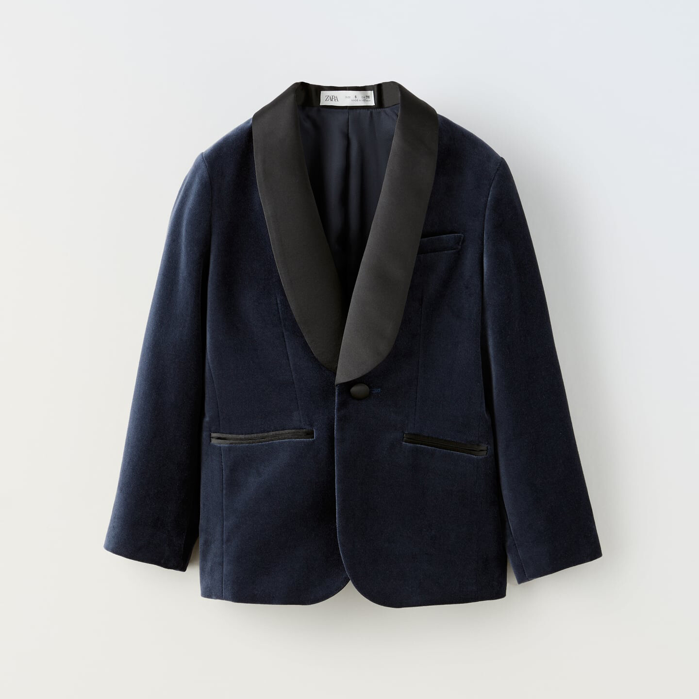 

Детский пиджак Zara Velvet Blazer, сине-серый