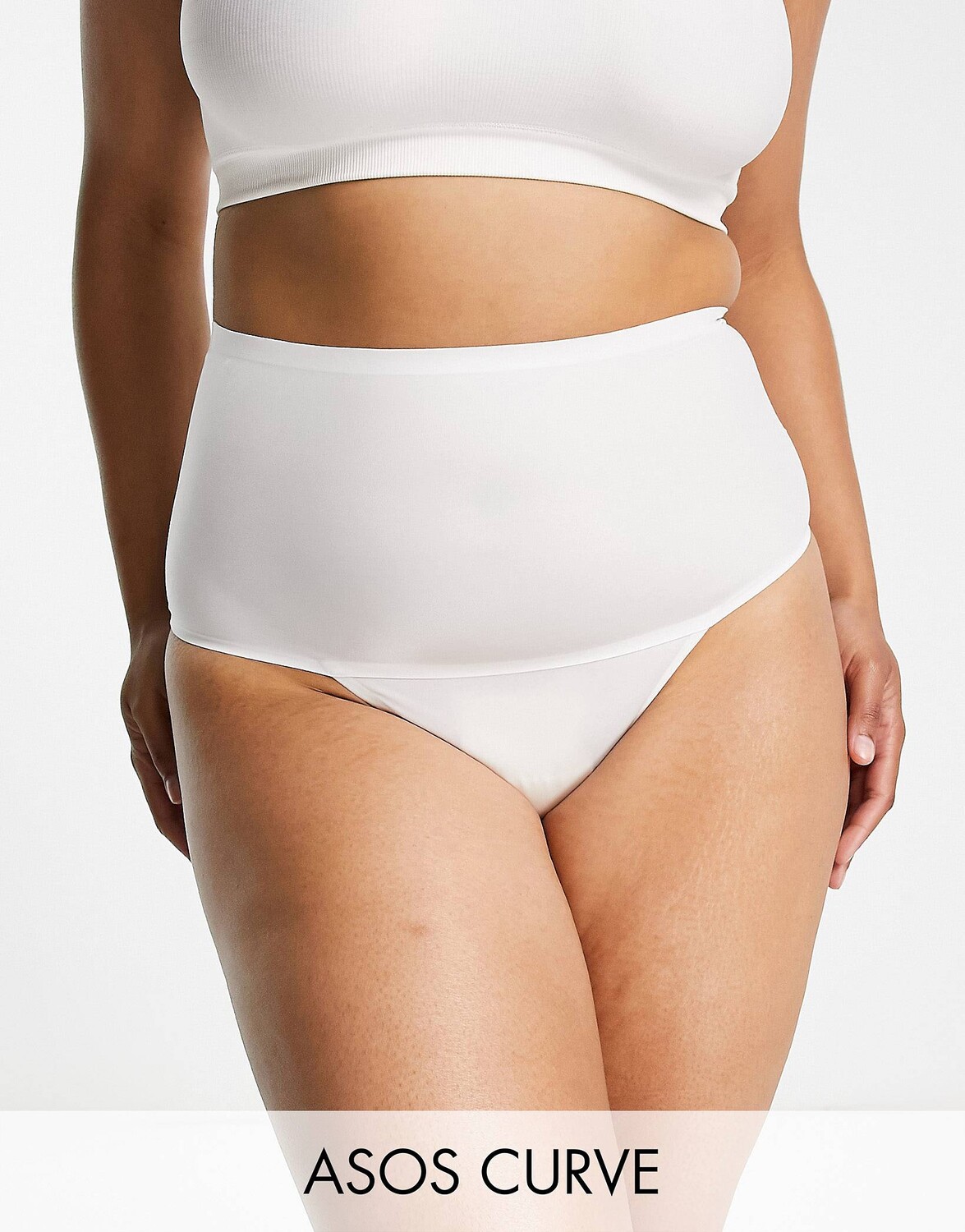 

Белые трусики-танга с завышенной талией ASOS DESIGN Curve