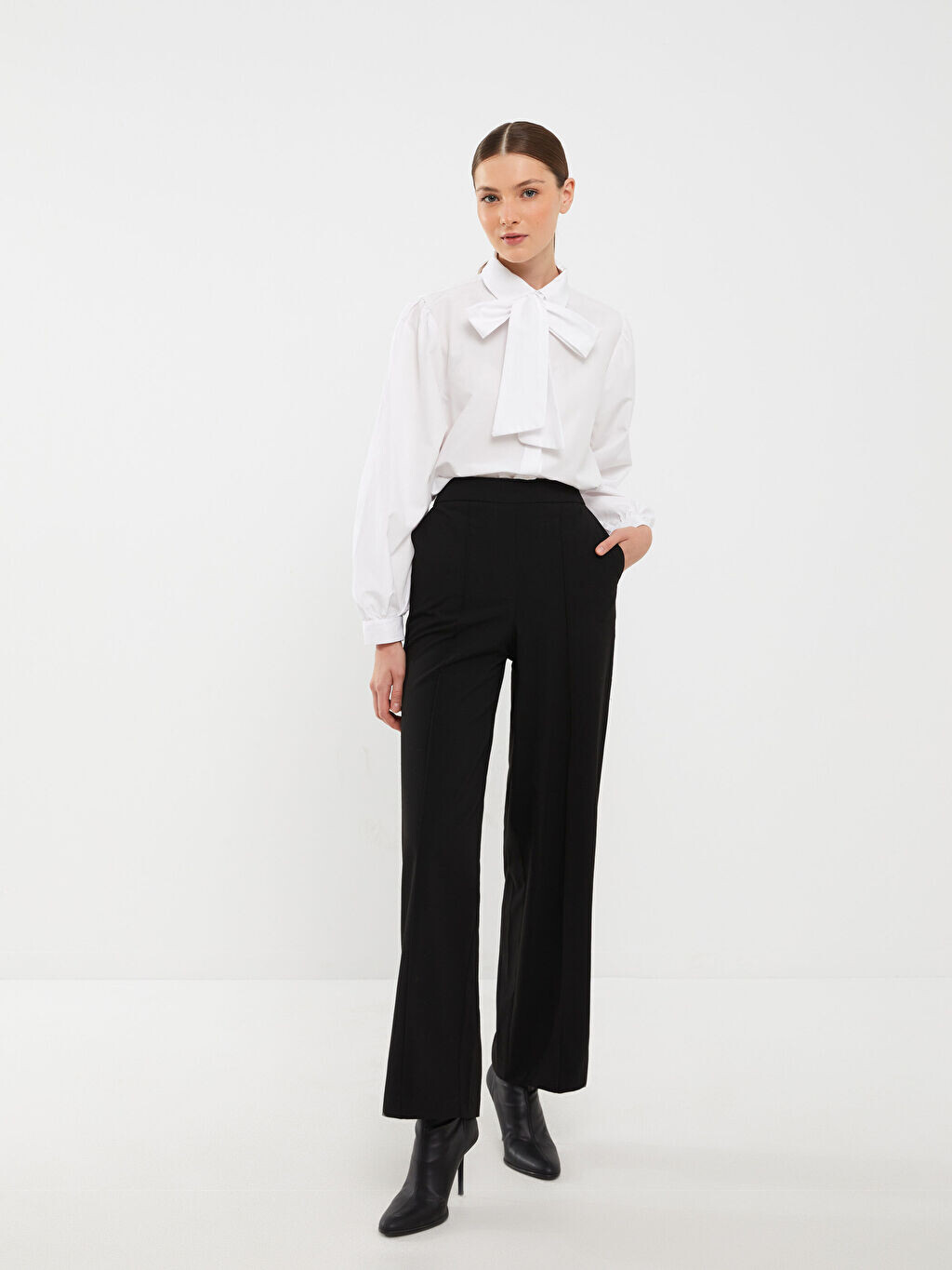 

Удобные прямые женские брюки LCW Modest, Черный