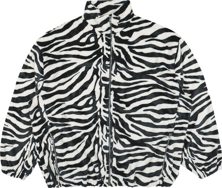 

Куртка Vetements Fleece Zip-Up Jacket 'Zebra', разноцветный
