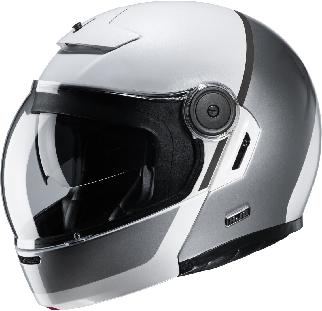 Шлем HJC V90 Mobix, белый/серебристый