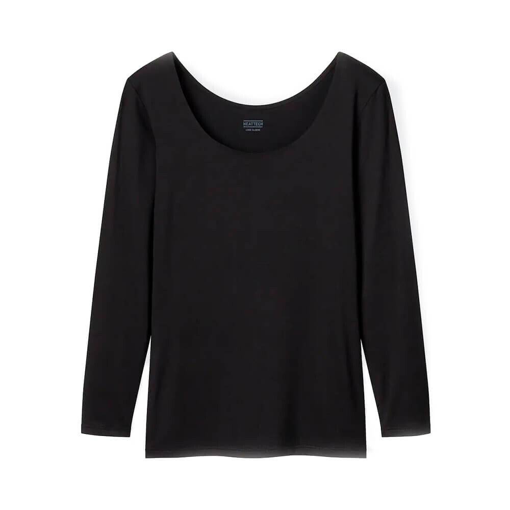 

Лонгслив Uniqlo Heattech Scoop Neck Long Sleeved Thermal Top, чёрный