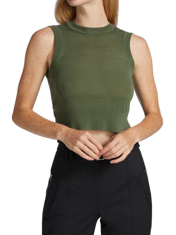 

Шерстяной Ракушка Phillip Lim с завязками на спине, army green