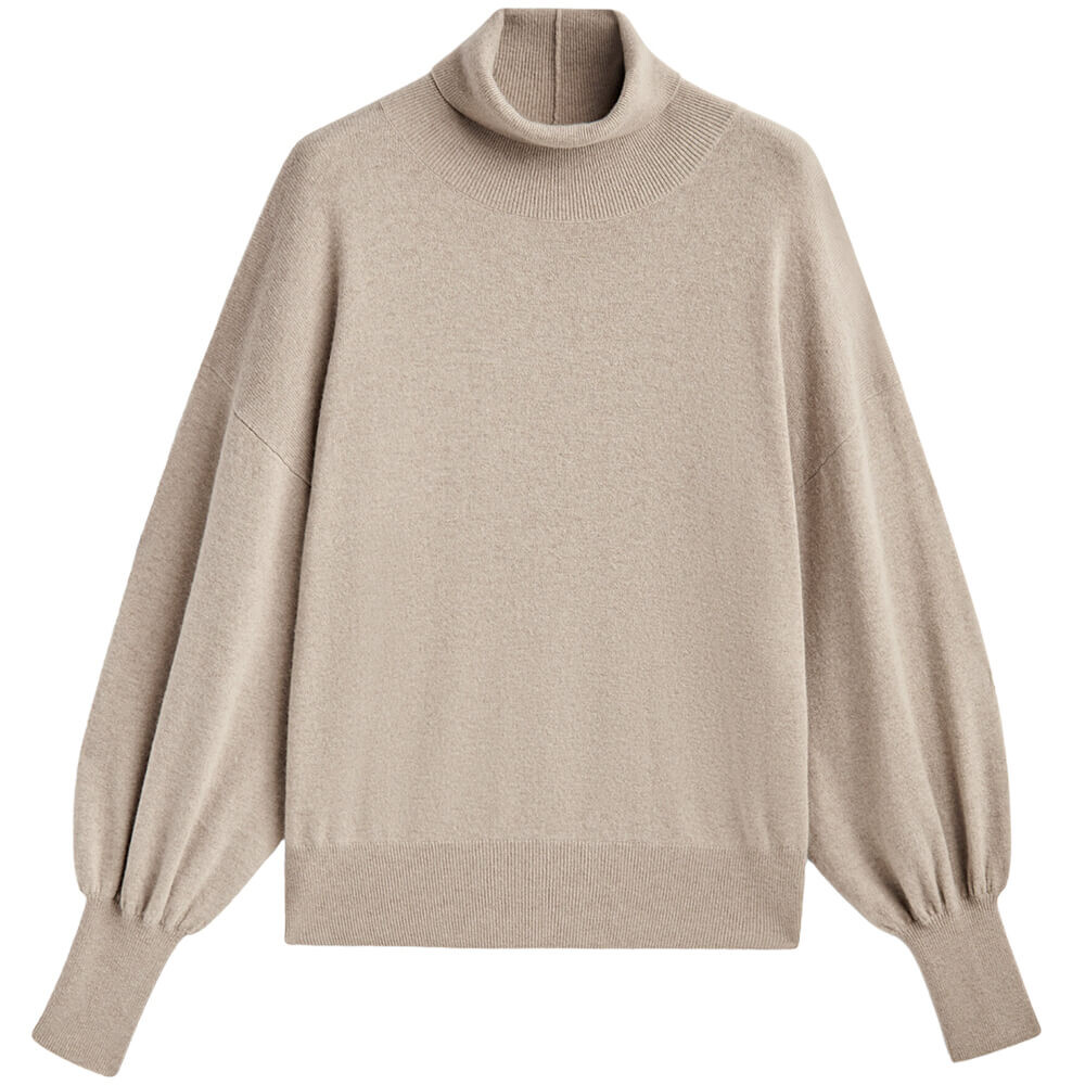

Свитер Massimo Dutti High Neck, бежевый