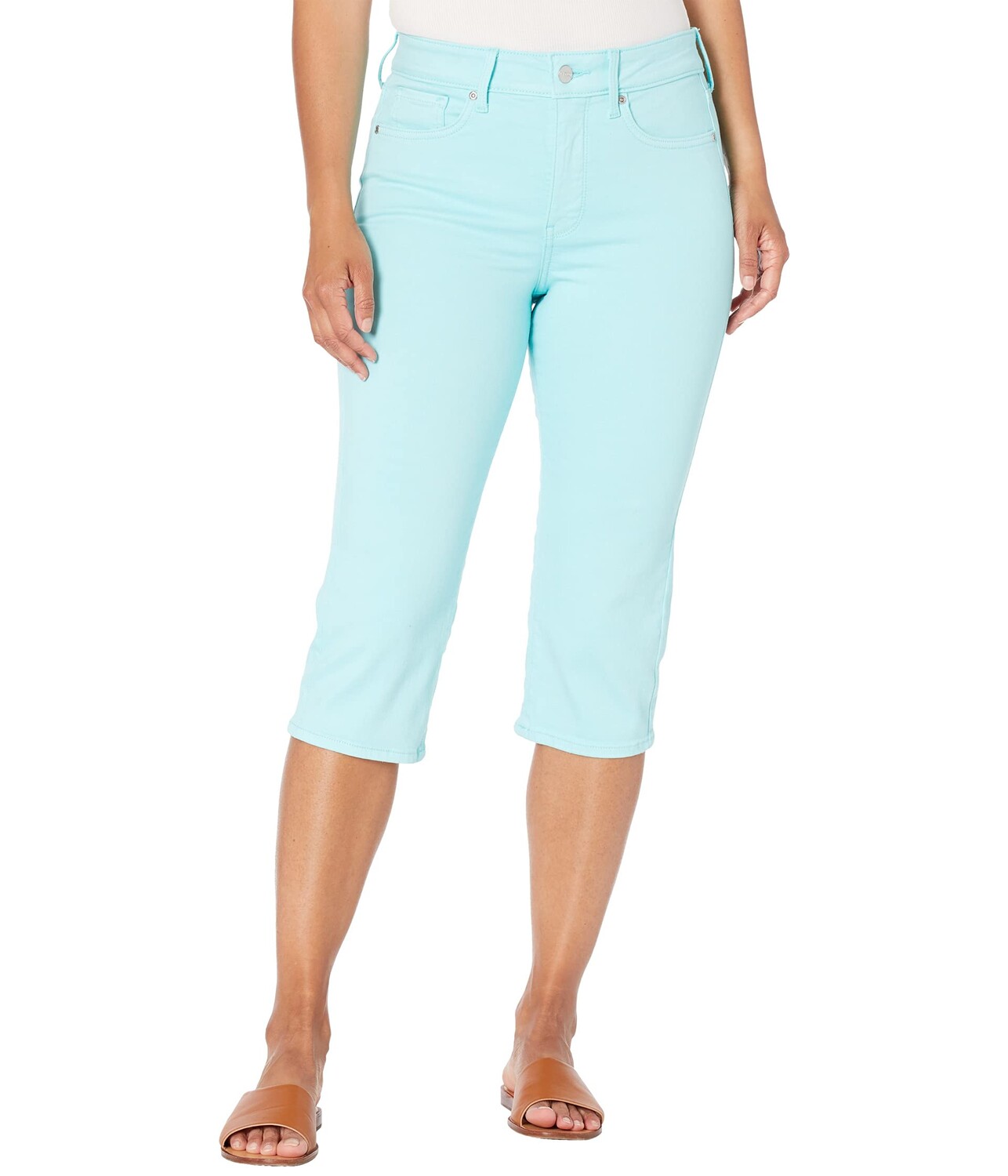 

Джинсы NYDJ, Petite Thigh Shaper Crop Jeans in Topaz Blue