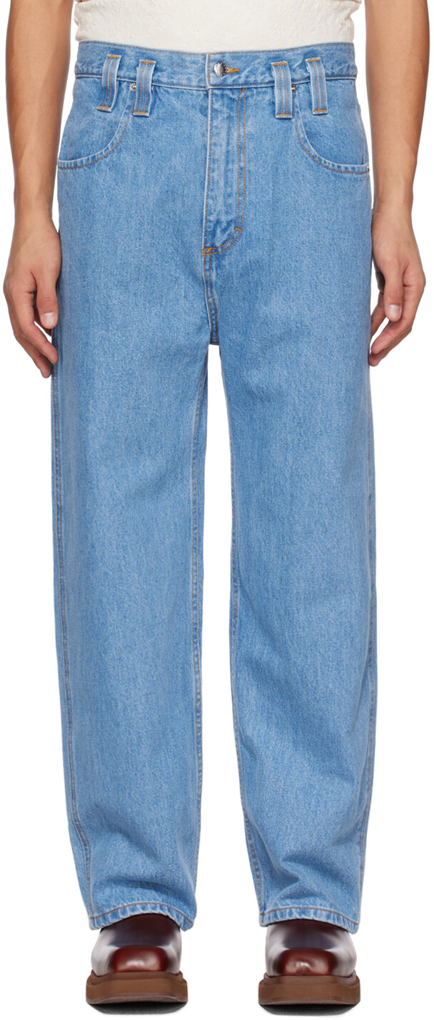 

Синие мешковатые джинсы Eckhaus Latta