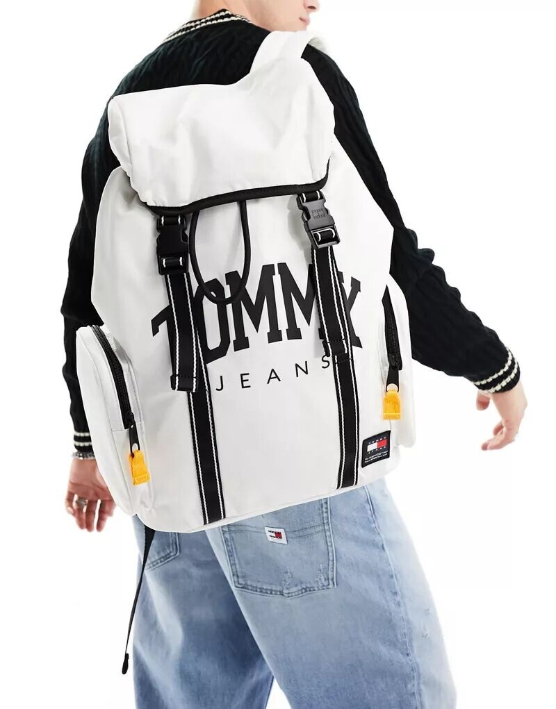 

Белый спортивный рюкзак с клапаном Tommy Jeans