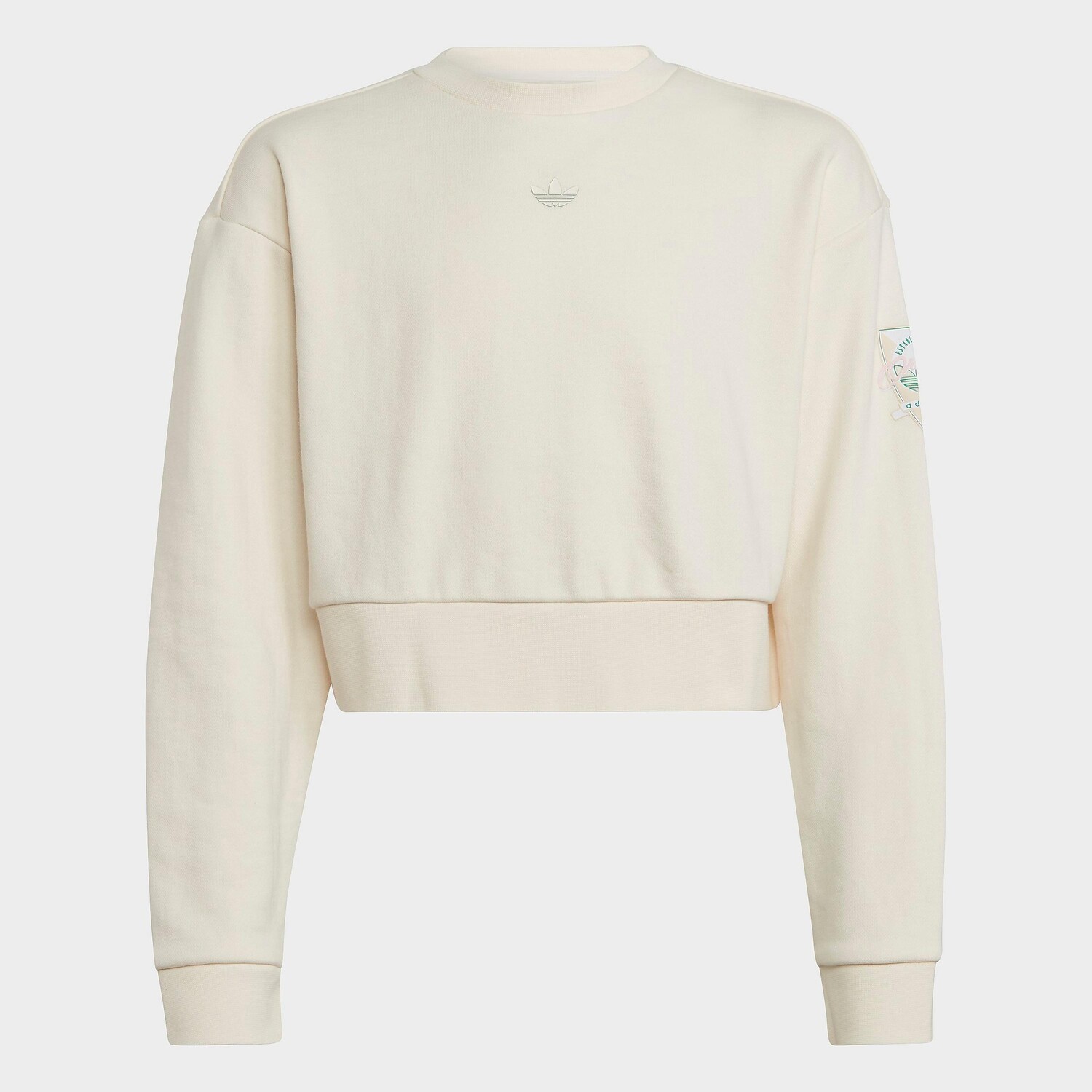 

Укороченная толстовка с круглым вырезом Adidas Originals для девочек Little Kids и девочек с графическим принтом, бежевый