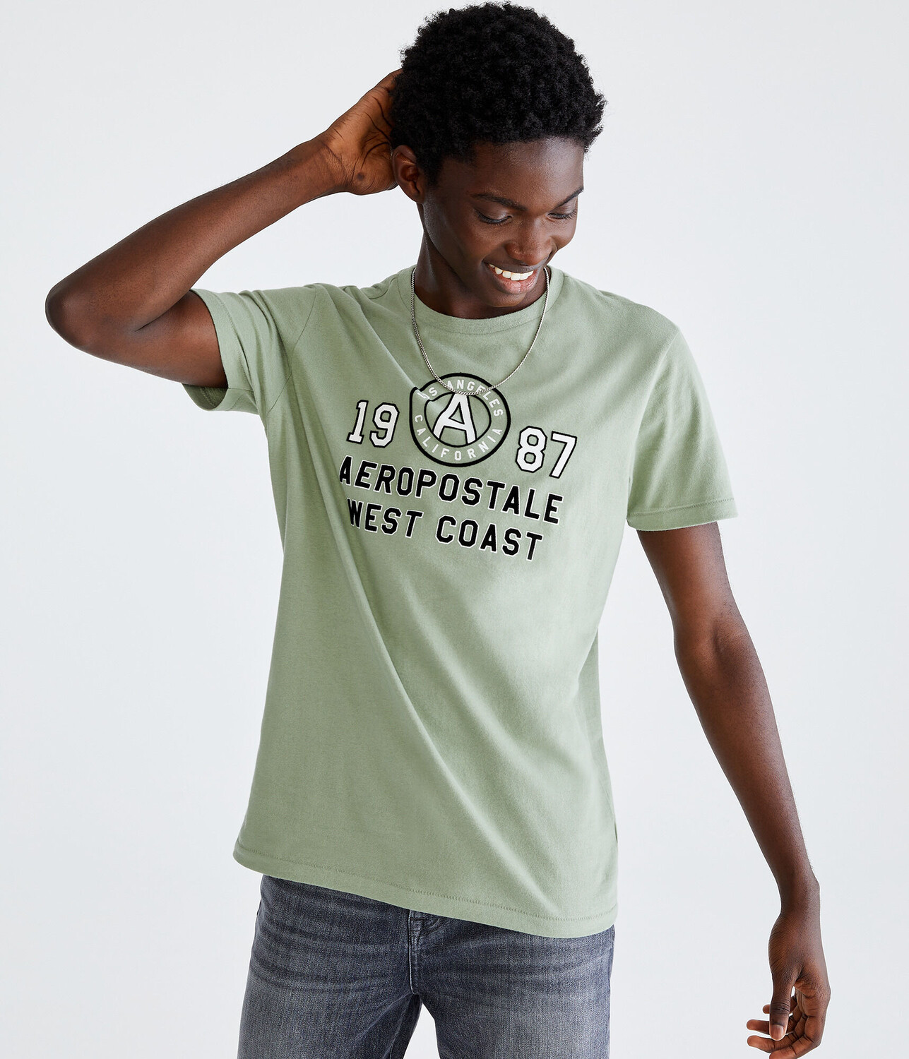 

Футболка West Coast с аппликацией и графикой Aeropostale, зеленый