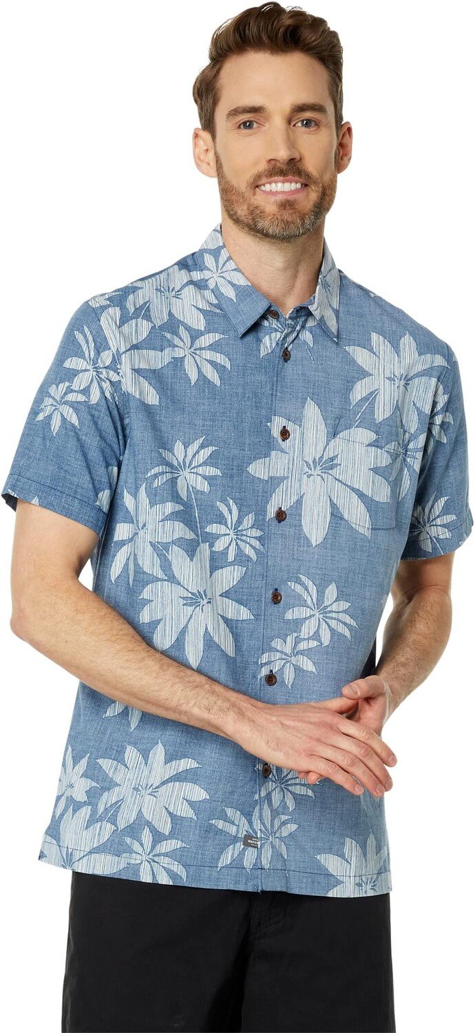 

Рубашка Hot Nights Short Sleeve Woven Quiksilver, цвет Ensign Blue