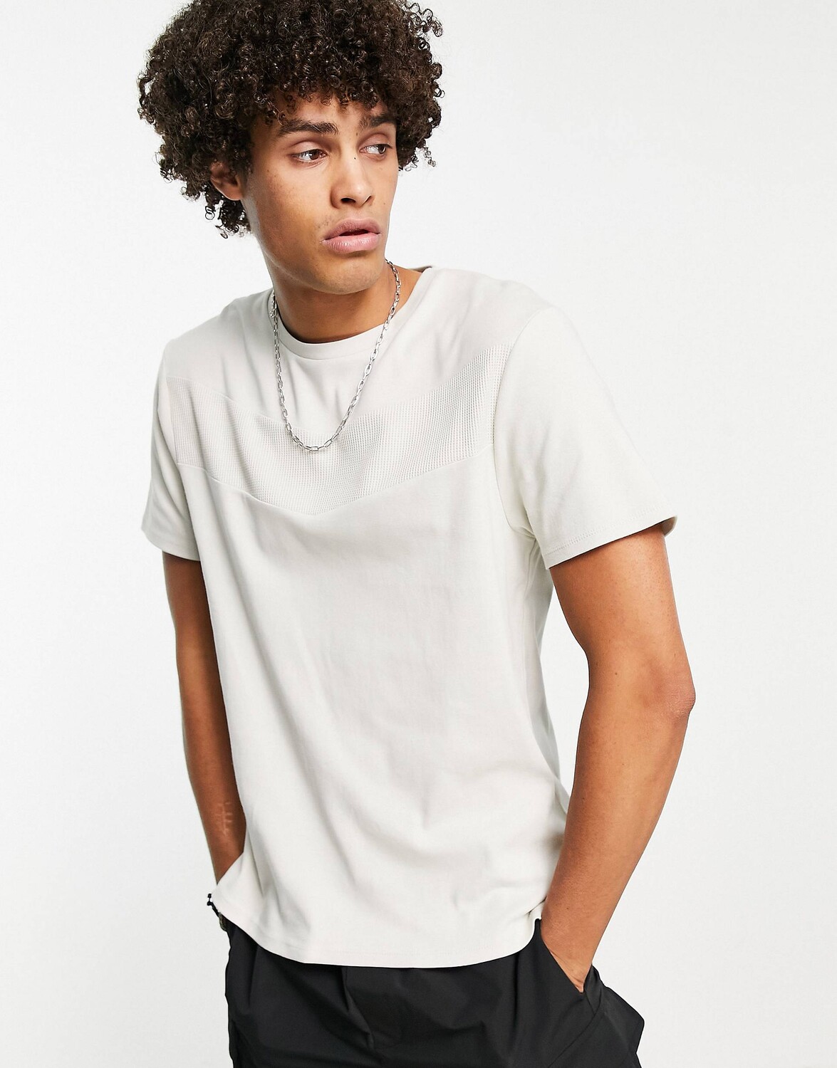 

Футболка цвета хаки в рубчик ASOS DESIGN с вафельной отделкой