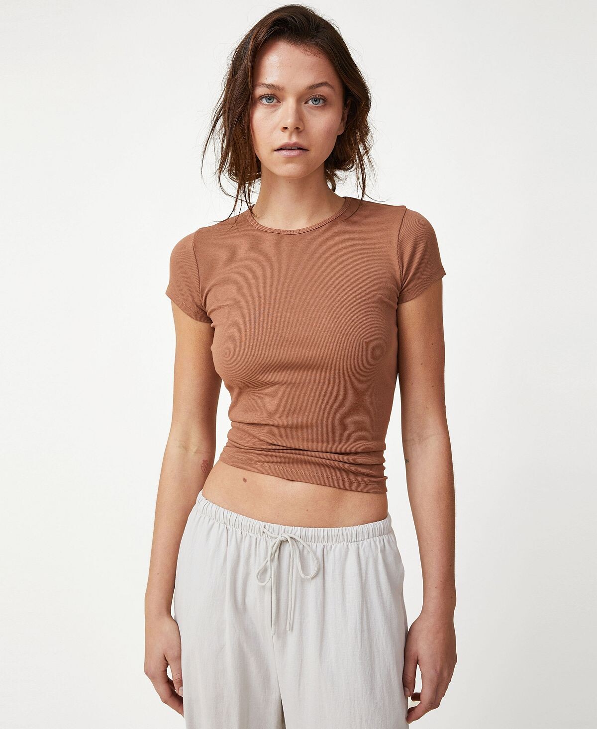 

Женская футболка с круглым вырезом и короткими рукавами the one rib COTTON ON, мульти