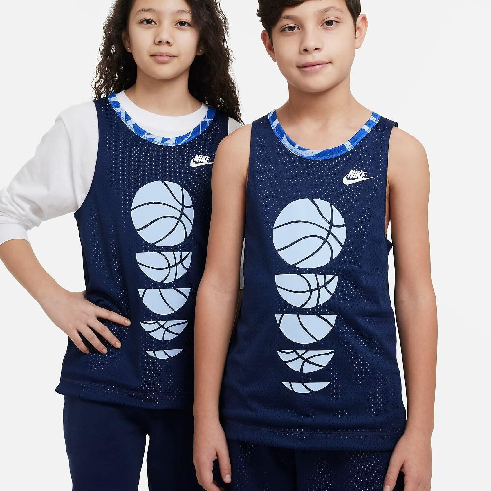 

Джерси Nike Culture of Basketball Big Kids' Reversible Basketball, темно-синий/белый