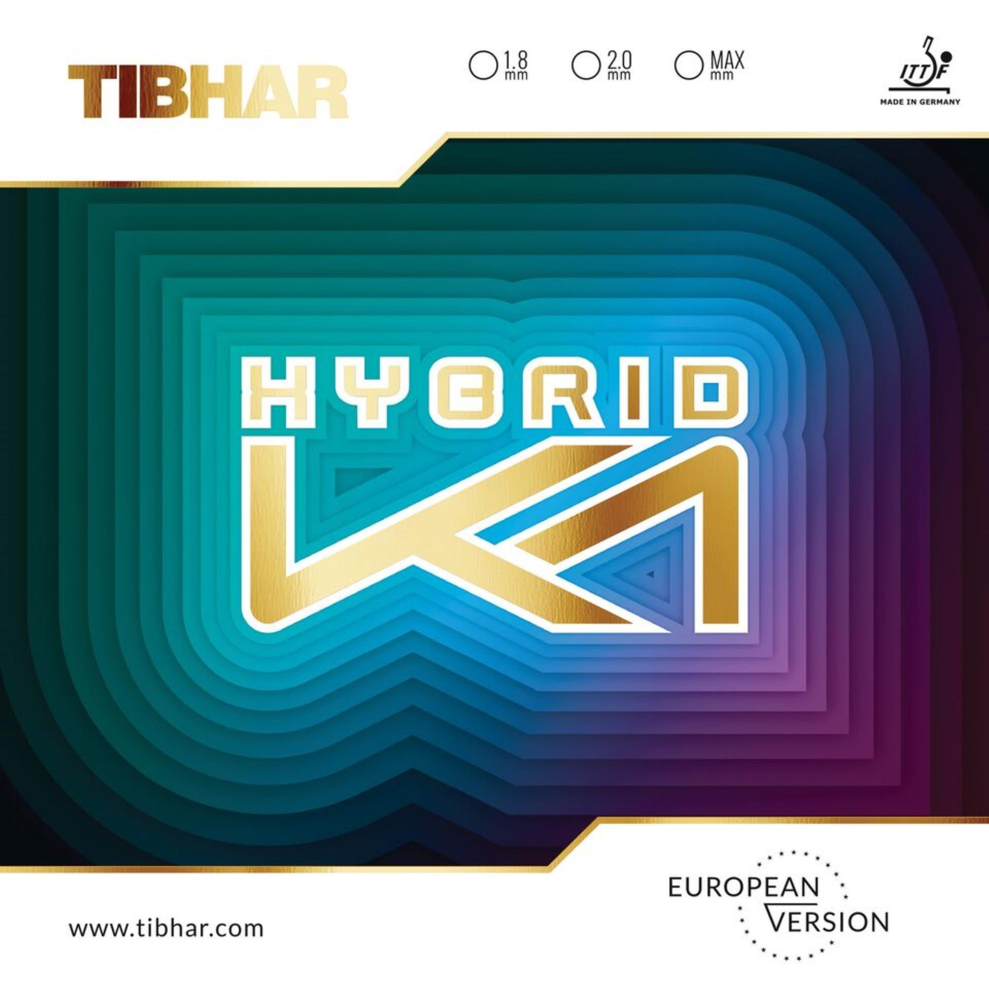 Накладка для настольного тенниса Hybrid K1 Euro TIBHAR резиновая губка для настольного тенниса tibhar aurus sound германия